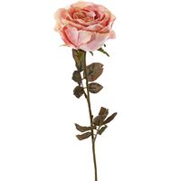 Kunstbloem roos Calista - oud roze - 66 cm - kunststof steel - decoratie bloemen   -