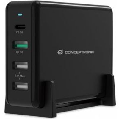 Conceptronic OZUL01B oplader voor mobiele apparatuur Zwart Binnen