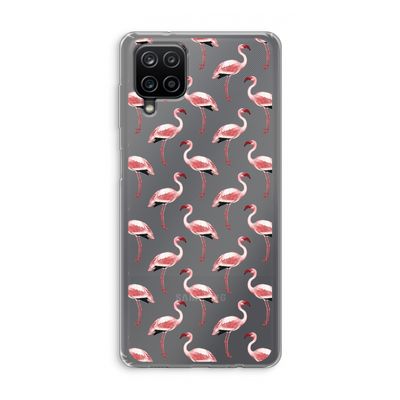 Flamingoprint groen: Samsung Galaxy A12 Transparant Hoesje