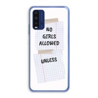 No Girls Allowed Unless: Xiaomi Redmi 9T Transparant Hoesje