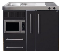 MPM 120 A Zwart mat met koelkast, apothekerskast en magnetron RAI-9546 - thumbnail