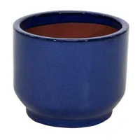 Mcollections Bloempot Cylinder Pedestal - Ø30 x H25 - Keramiek, Geglazuurd - Blue