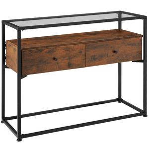 tectake - Consoletafel dressoir sidetable Reading - industrieel - donkerbruin - 101,5x41,5x80,5cm - 404690