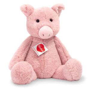 Hermann Teddy Knuffeldier varken/biggetje - pluche stof - premium kwaliteit knuffels - roze - 32 cm   -