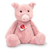 Hermann Teddy Knuffeldier varken/biggetje - pluche stof - premium kwaliteit knuffels - roze - 32 cm   - - thumbnail