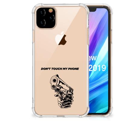 Apple iPhone 11 Pro Max Anti Shock Case Gun Don't Touch My Phone Apple iPhone 11 Pro Max Anti Shock Case Gun Don't Touch My Phone