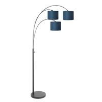 Steinhauer VloerlampSparkled Light zwart met blauwe kappen - 3828ZW