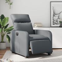 Fauteuil verstelbaar elektrisch kunstleer grijs