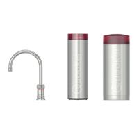 Quooker Classic Nordic Round Kokendwaterkraan (Single Tap) Set - Kokend Water - RVS - met COMBI+ Reservoir & CUBE - Direct Gekoeld Bruisend Water