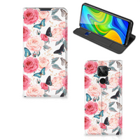 Xiaomi Redmi Note 9 Smart Cover Butterfly Roses