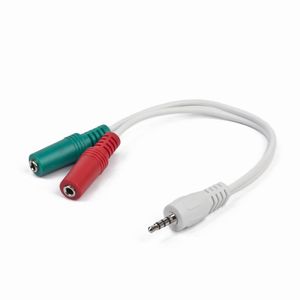 4-pins 3,5 mm naar 3,5 mm stereo + microfoon adapterkabel