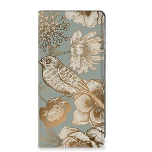 Smart Cover voor Samsung Galaxy A25 Vintage Bird Flowers