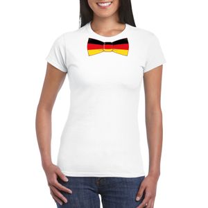 Wit t-shirt met Duitsland vlag strikje dames