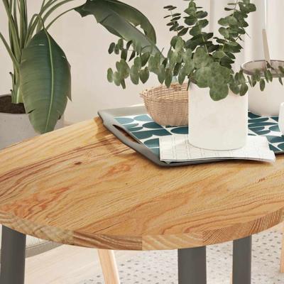 Tafelblad 100x50x2 cm ovaal massief eikenhout lichtbruin