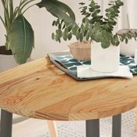 Tafelblad 100x50x2 cm ovaal massief eikenhout lichtbruin