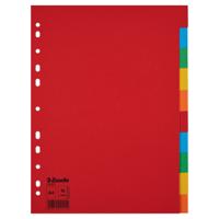 Tabbladen Esselte Economy A4 10-delig karton 11-rings assorti