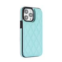 iPhone 12 hoesje - Backcover - Pasjeshouder - Kunstleer - Turquoise - thumbnail