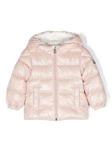 Moncler Enfant doudoune à plaque logo - Rose