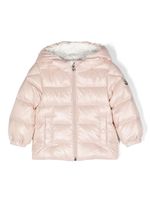 Moncler Enfant doudoune à plaque logo - Rose - thumbnail