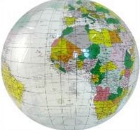 Opblaasbare wereldbol - globe Aarde Transparant | ITMB