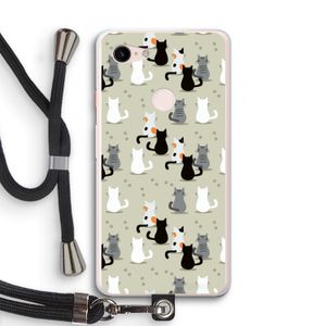 Katten: Pixel 3 XL Transparant Hoesje met koord