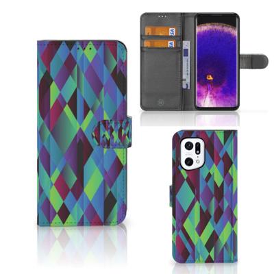 OPPO Find X5 Pro | Book Case | Abstract Green Blue