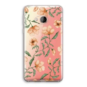 Peachy flowers: HTC U Play Transparant Hoesje