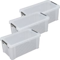 Allstore Opbergbox - 3x stuks - 7,5 liter - Transparant - 25 x 19 x 16 cm