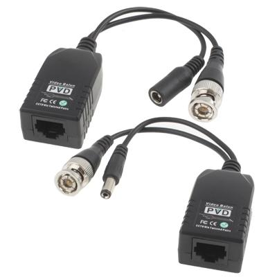1-kanaals passieve Power & Video balun connector