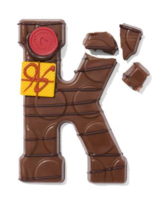 051 Handgedecoreerde Chocoladeletter Melk K 180g