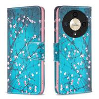 Honor Magic6 Lite/X9b Wonder Series Portemonnee Hoesje - Witte Bloemen - thumbnail