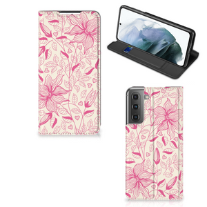 Samsung Galaxy S21 FE Smart Cover Pink Flowers