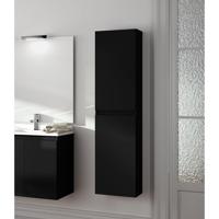 Saniclass Chaci Hoge Kast - 140x35x27cm - 2 deuren - mat zwart 85589