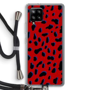 Red Leopard: Samsung Galaxy A42 5G Transparant Hoesje met koord