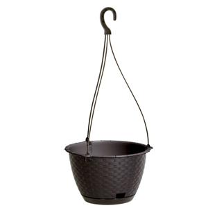 Prosperplast Plantenpot - hangend - kunststof - donkerbruin - D24 x H16 cm - bloempot