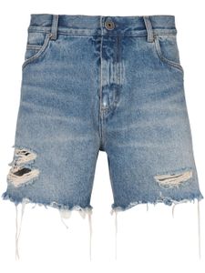 Balmain short en coton à logo brodé - Bleu