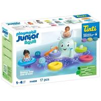 PLAYMOBIL Junior 71438 Reuzenoctopus Rijdbaar, Badspeelgoed, Junior AQUA Tinti, 17 Stuks, Vanaf 12 Maanden