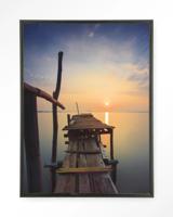 Urban Cotton Wandkleed 'Sun Shy Cirebon' 145 x 190cm in Floating Frame - black
