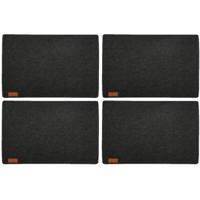 Placemats/onderleggers voor op tafel - 4x stuks - antraciet - 30 x 45 cm - met ronde hoeken