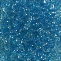 Creativ Company Rocailles, d 4 mm, afm 6/0, gatgrootte 0,9-1,2 mm, helder turquoise, 25 gr/ 1 doos