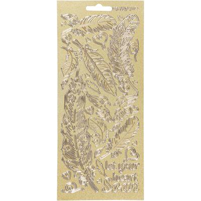 Creativ Company Stickers, veren, vel 10x23 cm, goud, 1 vel