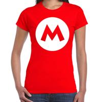 Mario loodgieter - verkleed t-shirt - rood - voor dames - carnaval - cartoon
