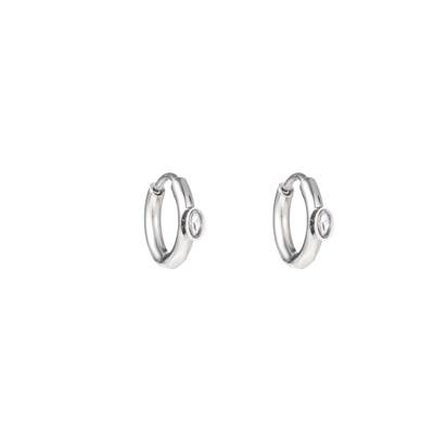 Go Dutch Label Oorringen Oval Diamond Zilver