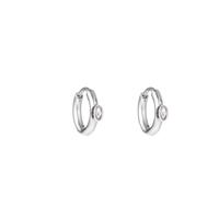 Go Dutch Label Oorringen Oval Diamond Zilver