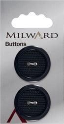 Milward Knoop Blauw/Zwart Textuur 25mm (2 stuks)