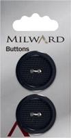 Milward Knoop Blauw/Zwart Textuur 25mm (2 stuks)