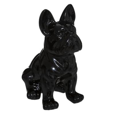 Beeldje Franse Bulldog hond Eden - 22 cm - keramiek - zwart - beeld Beeldje Franse Bulldog hond Eden - 22 cm - keramiek - zwart - beeld