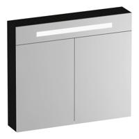 Brauer Promise Deluxe Spiegelkast - 80 cm - met Verlichting - 2 Dubbelzijdige Spiegeldeuren - Timber Black