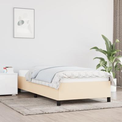 Bedframe zonder matras 100x200 cm stof crèmekleurig