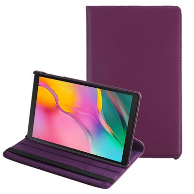 Litchi textuur horizontale Flip 360 graden rotatie lederen case voor Galaxy tab A 10 1 (2019) T510/T515 met houder (paars)